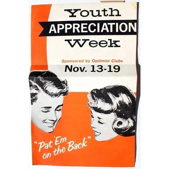 Vintage 1940s - 1950s School Club Youth Appreciation Week Flyer Ad - Picture 1 of 1